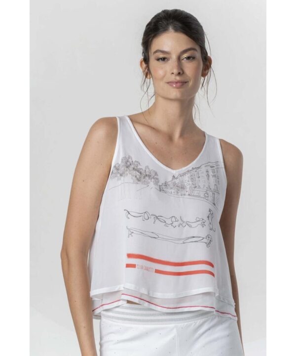 Elisa Cavaletti - Top georgette promenade red print