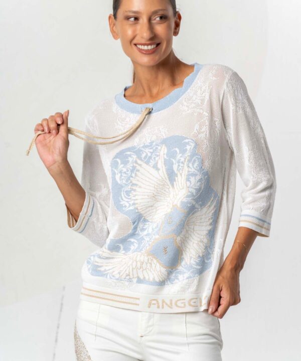 Elisa Cavaletti - Top knit light blue angels