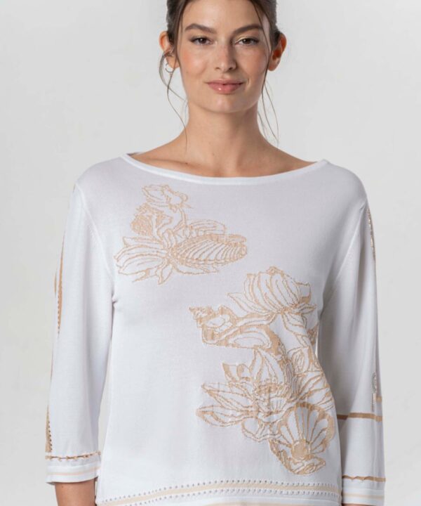 Elisa Cavaletti - Sweater knit gold flowers