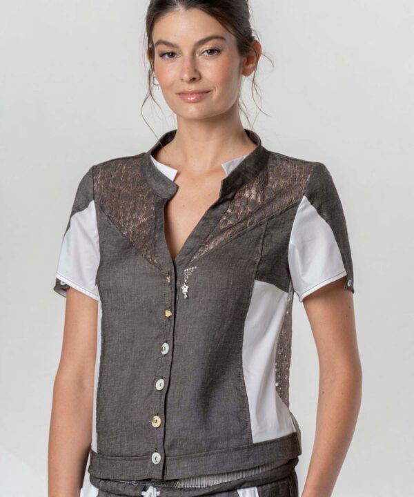 Elisa Cavaletti - Shirt linen lace back