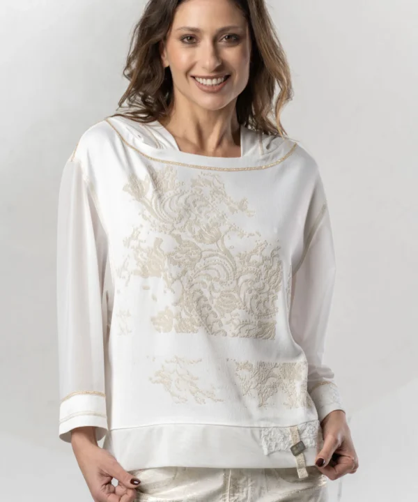 Elisa Cavaletti - Top georgette with hood