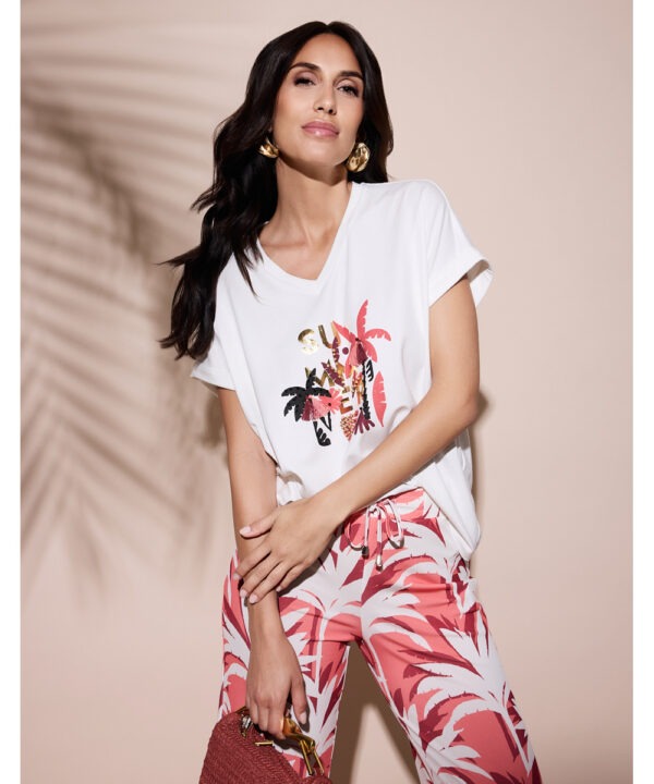 Fuego - T-Shirt short sleeves palm coral