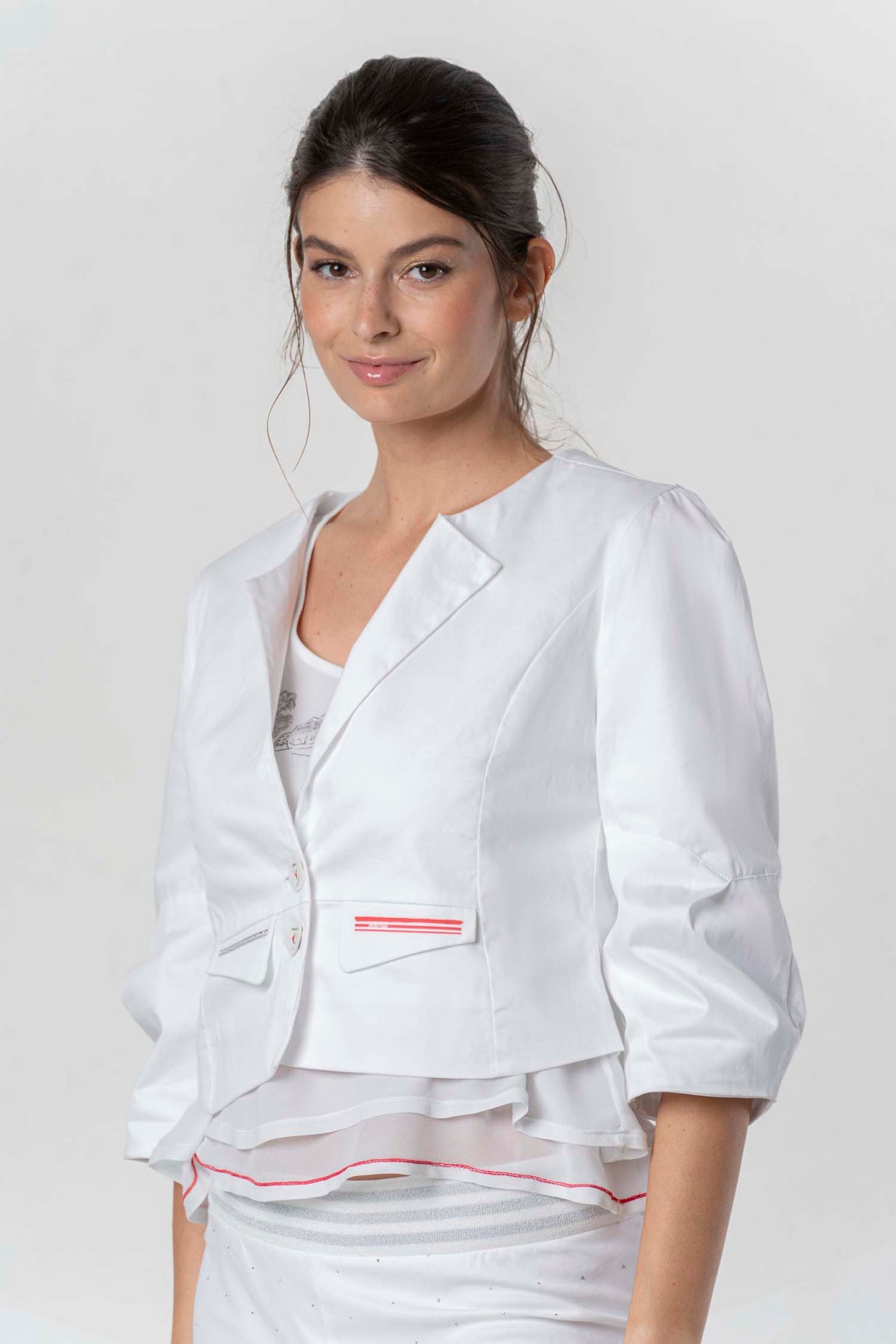 Belle Allure Boutique Elisa Cavaletti - Jacket cotton embroidery red print - Image 3
