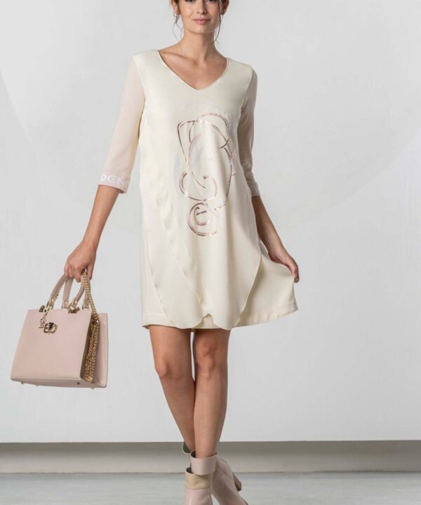 Elisa Cavaletti - Dress short with pink laminated print