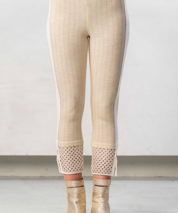 Elisa Cavaletti - Leggings gold pinstripe capri