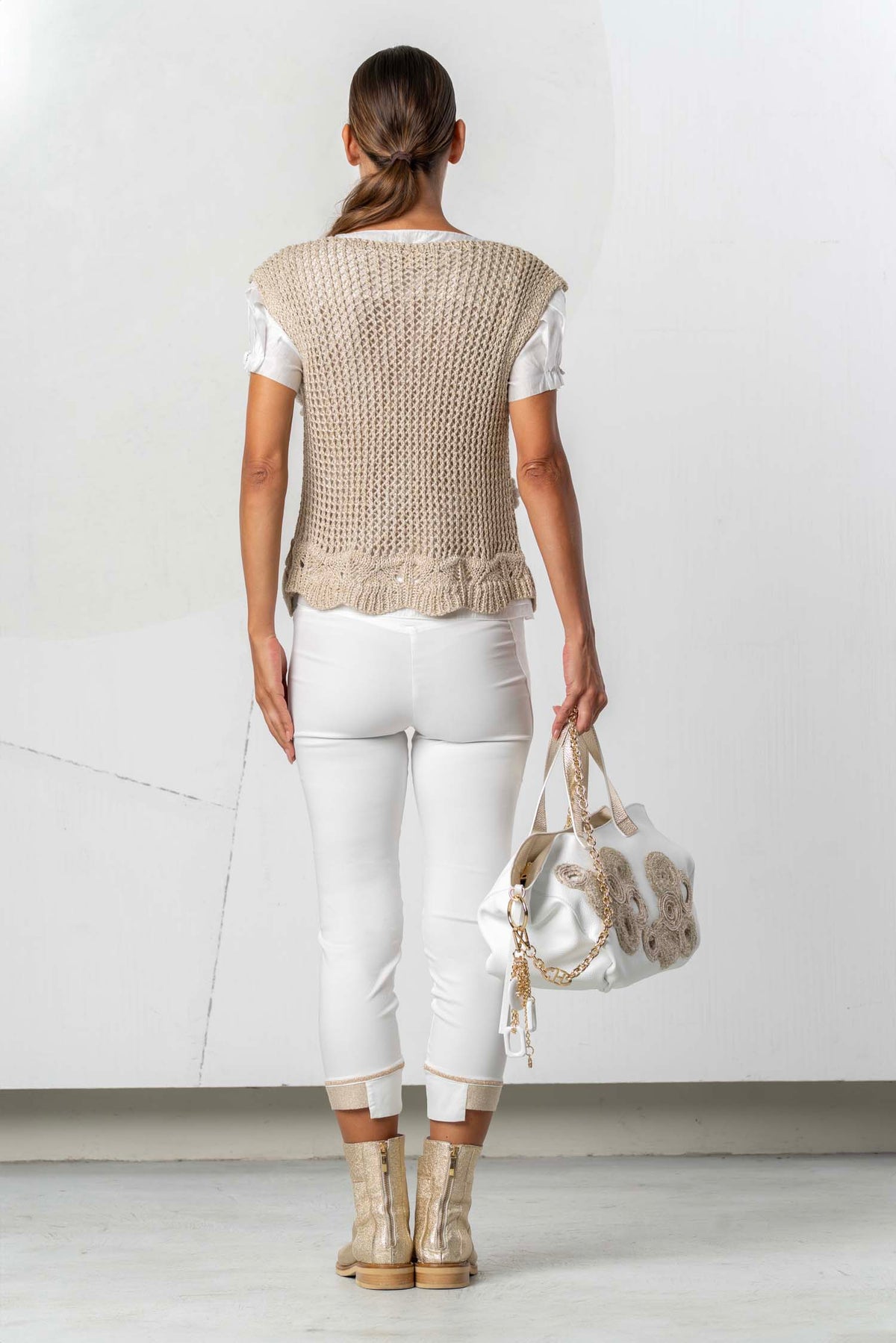 Belle Allure Boutique Elisa Cavaletti - Leggings lycra with gold knit buttom - Image 2