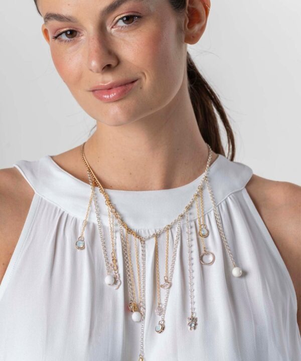 Elisa Cavaletti - Necklace waterfall white and red crystals