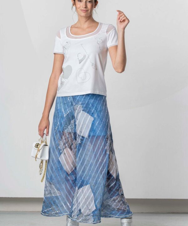 Elisa Cavaletti - Palazzo blue denim effect