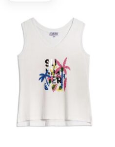 Fuego - T-Shirt cami off white summer