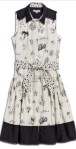Fuego - Dress cotton off white print seashellss