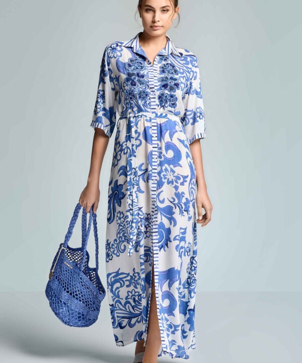 Iconique - Dress long flowers beads Emma