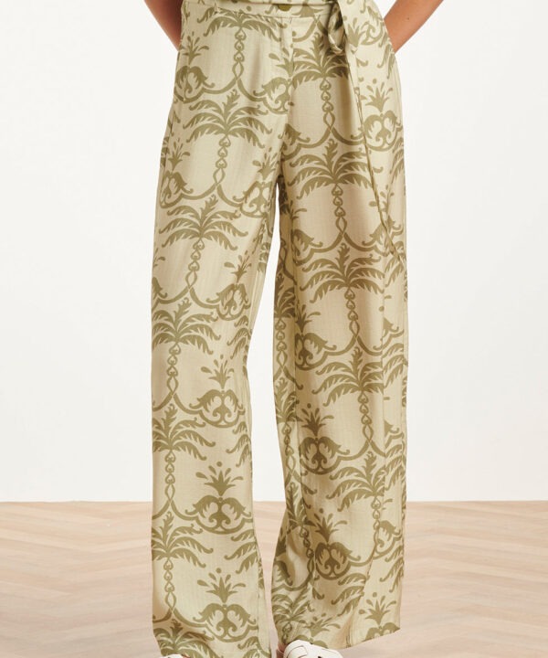 Smashed Lemon - Palazzo palm print light mint