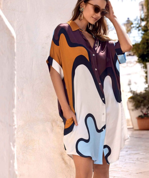 Iconique - Dress short sleeves satin Elisa