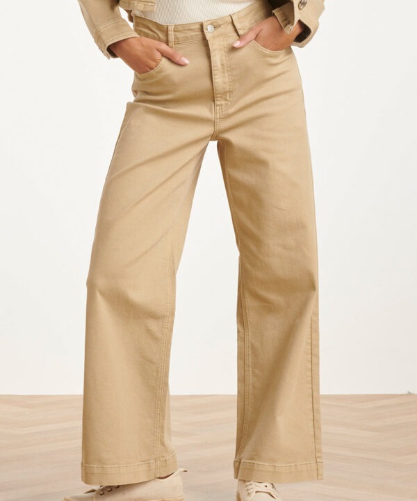 Smashed Lemon - Jeans large cut dark sand