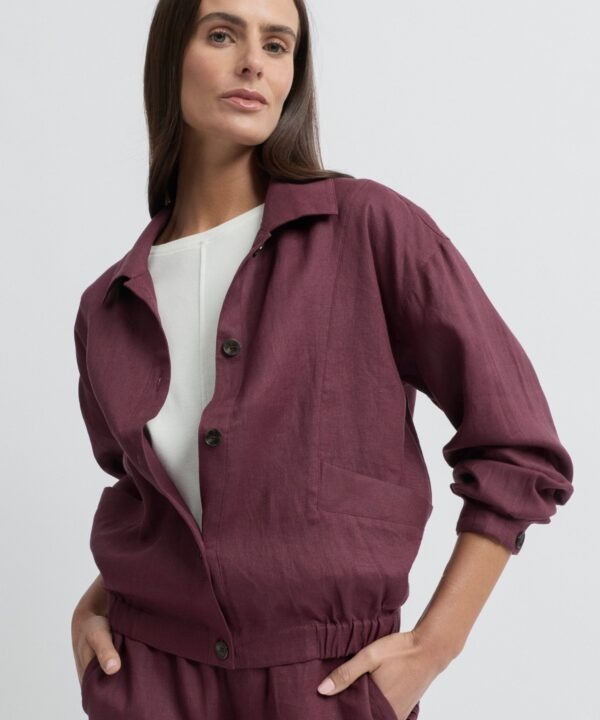 Yarra Trail- Bomber linen front pocket