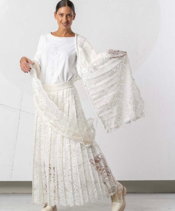 Elisa Cavaletti - Skirt lace silver shimmer