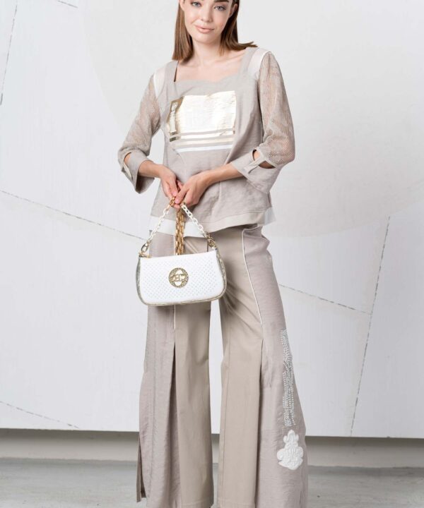 Elisa Cavaletti - Pants white applique euforia