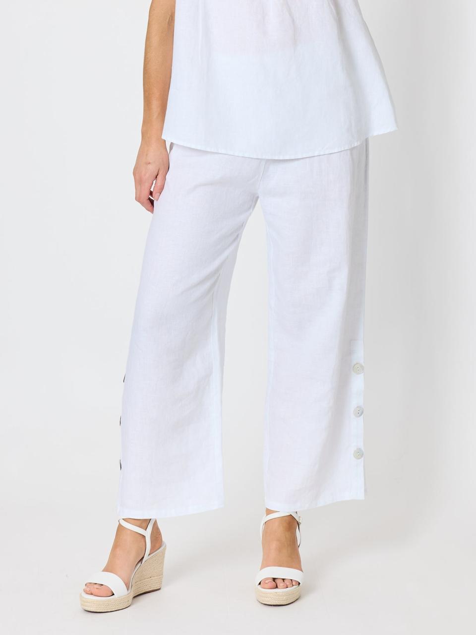 Hammock & Vine - Pant Linen buttons side