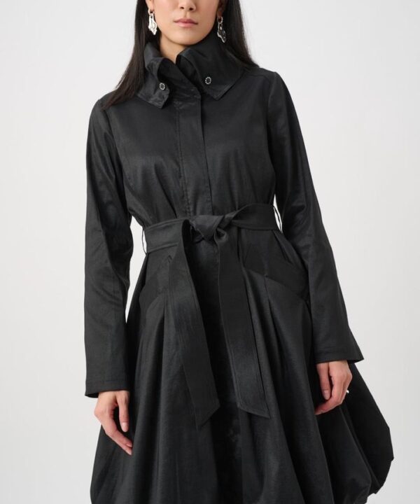 JOSEPH RIBKOFF Coat ballon hem taffeta with belt