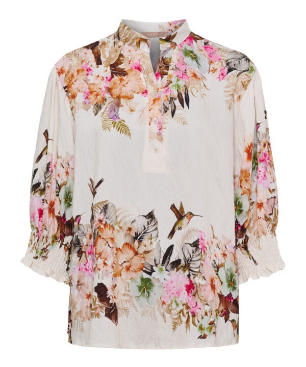 Marta du Chateau - Blouse hibiscus hummingbird