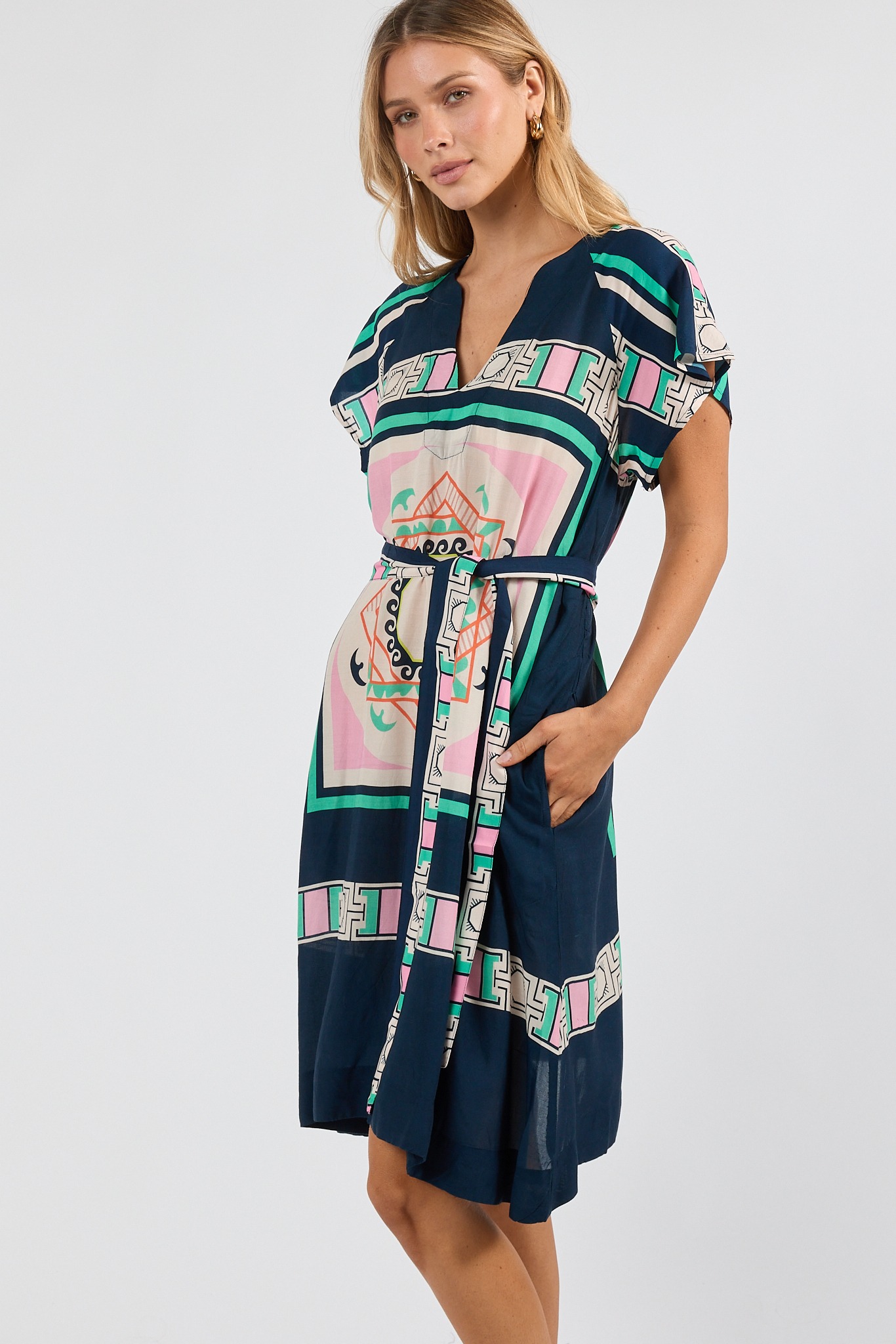 Lulasoul - Dress Mayakoba geometric print