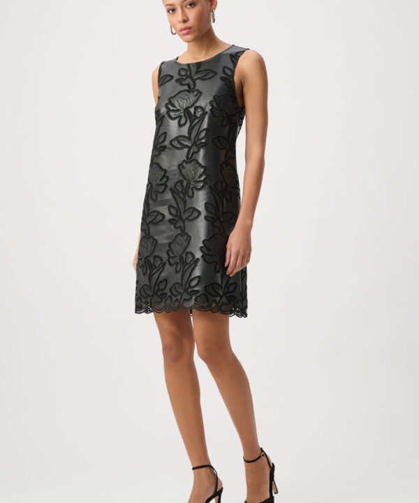 JOSEPH RIBKOFF Dress faux leather embroided