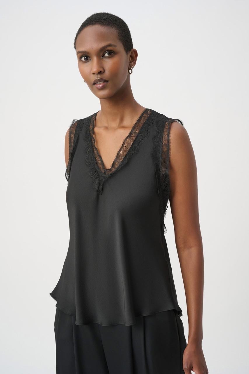 JOSEPH RIBKOFF Top sleeveless satin lace