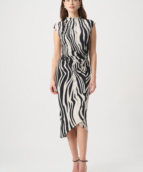 JOSEPH RIBKOFF Dress drape zebra print