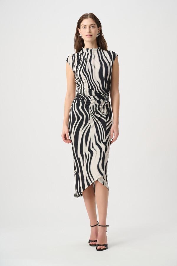 JOSEPH RIBKOFF Dress drape zebra print